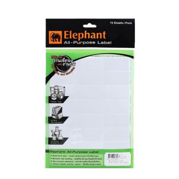 แล็บสติ๊กเกอร์ All-Purpose ตราช้าง เบอร์ A10 ขนาด 25X50 mm