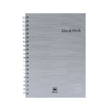สมุดบันทึกปกแข็งริมลวด ตราช้าง WHC-202 ขนาด B5 สีเทา 