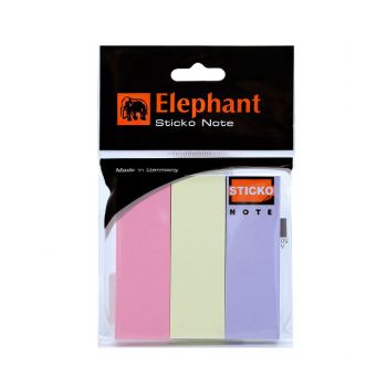กระดาษโน๊ตแถบกาว ตราช้าง สีพาสเทล 1X3 นิ้ว 