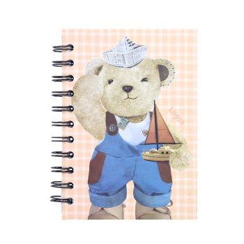 สมุดบันทึกริมลวด Master Art & Teddy ขนาด A6 80 แผ่น (คละลาย)