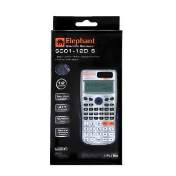 เครื่องคิดเลข ตราช้าง รุ่น SC01-12D สีเงิน 