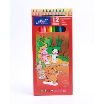 สีไม้ แท่งยาว เอลเฟ่น 12 สี 