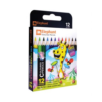 สีไม้ ตราช้าง แท่งสั้น 12 สี 