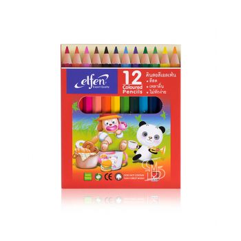 สีไม้ แท่งสั้น เอลเฟ่น 12 สี 