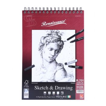 สมุดสเก็ตช์ (ร้อยลวด) Renaissance & Fabriano รุ่นR701 ขนาด A4
