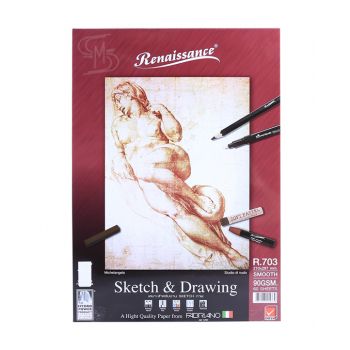 สมุดสเก็ตช์ (สันกาว) Renaissance & Fabriano รุ่นR703 ขนาด A4