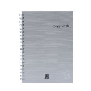 สมุดบันทึกปกแข็งริมลวด ตราช้าง WHC-202 ขนาด B5 สีเทา 