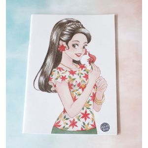 สมุดโน๊ตลายมนต์รักบ้านนา ขนาด A4 ลายทองกวาว (เส้นตารางกริด)
