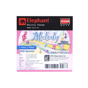 กระดาษโน๊ตแถบกาว ตราช้าง 3x3 สีเมโลดี (500แผ่น)