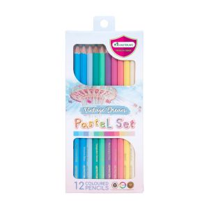 สีไม้ Master Art แท่งยาว 12 สีพาสเทล รุ่น Vintage