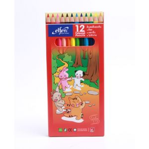 สีไม้ แท่งยาว เอลเฟ่น 12 สี 