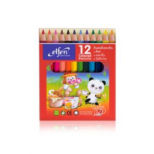 สีไม้ แท่งสั้น เอลเฟ่น 12 สี 